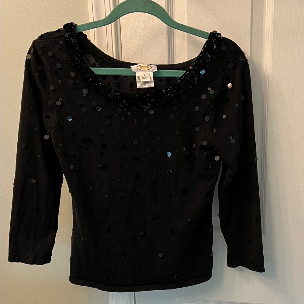 Chic Black Sequin Women's top